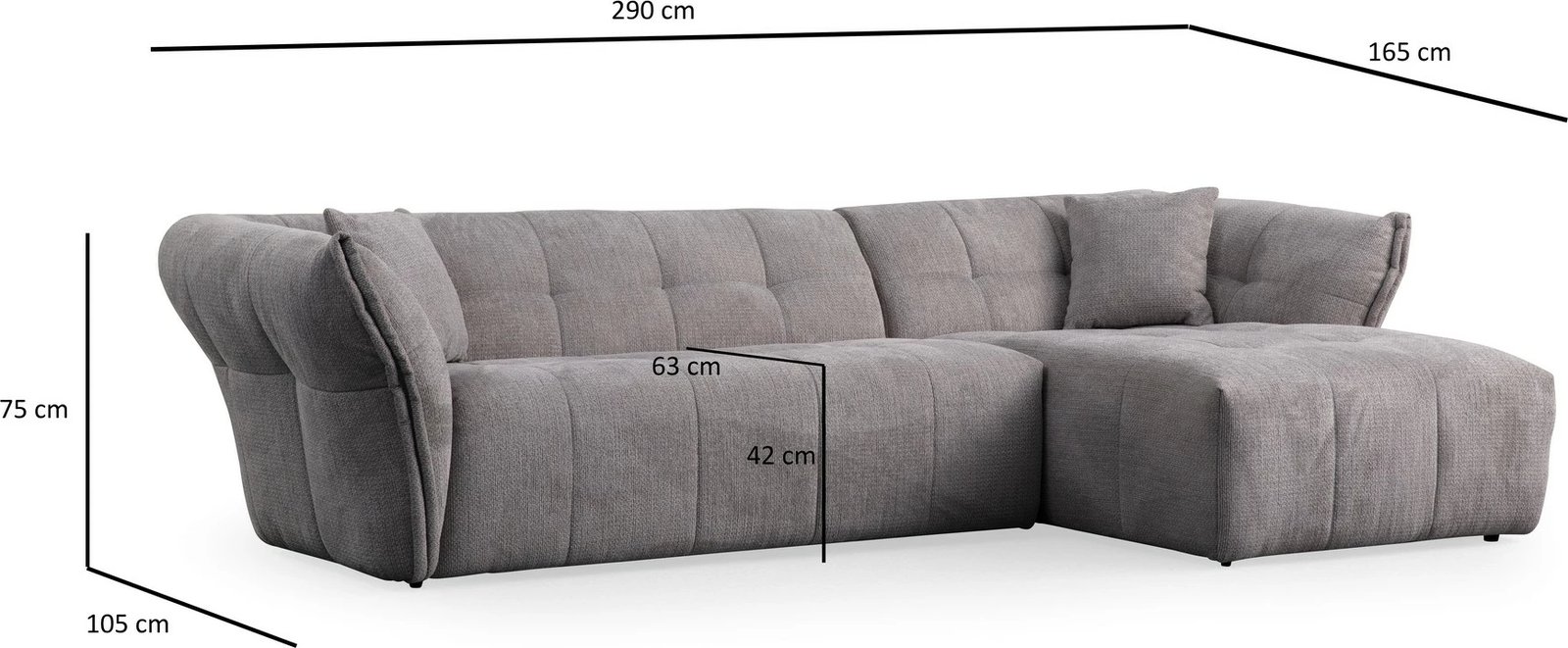 Këndare Boxer, e djathtë, ngjyrë gri e çelët, Atelier del Sofa