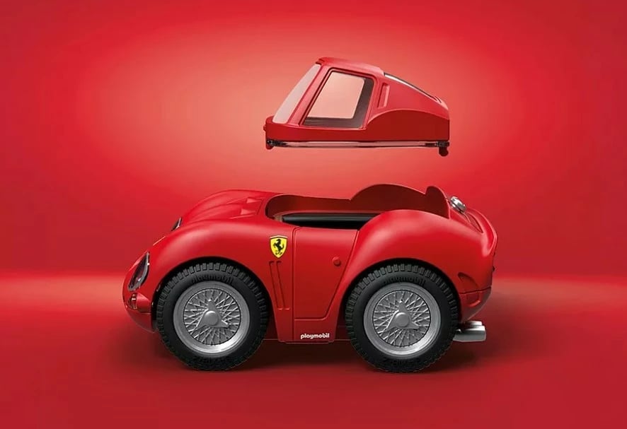 Set lodrash me makinë dhe figurë, Playmobil, Ferrari 250 GTO 71856, 29 pjesë, plastikë, i kuq, set