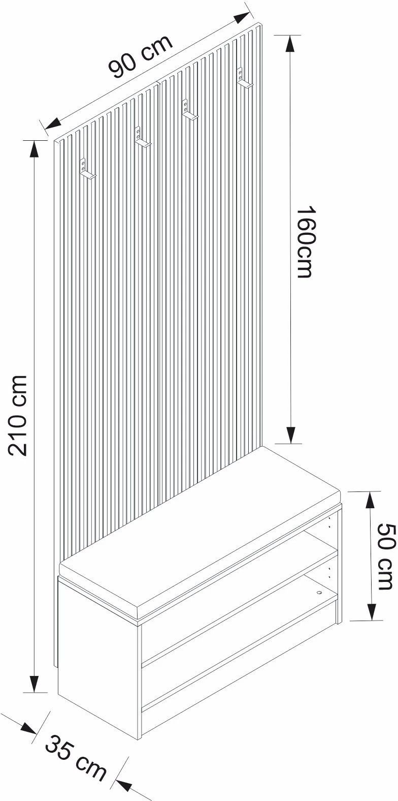 Stendë për korridor, ngjyrë e bardhë, Skye Decor, Noah - 8323