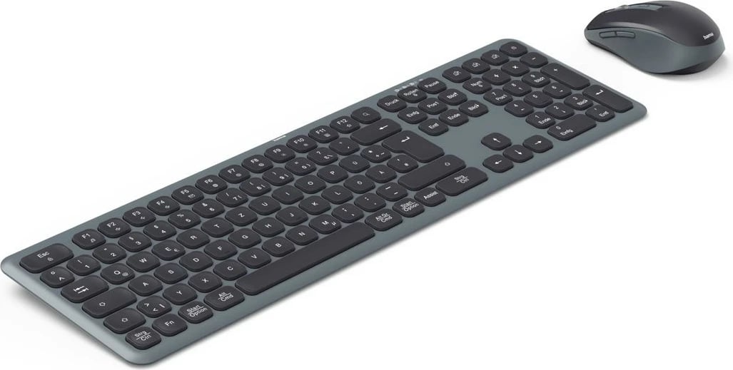 Set tastierë dhe maus wireless Hama WKM-550, QWERTY, për zyrë, e zezë/gri