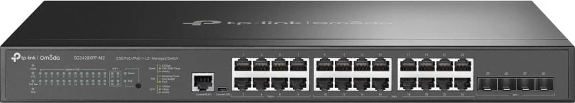 Switch TP-Link Omada 24-Port 2.5GBASE-T dhe 4-Port 10GE SFP+, Managed, L2+, 2.5G Ethernet, PoE, Rack mounting, 1U