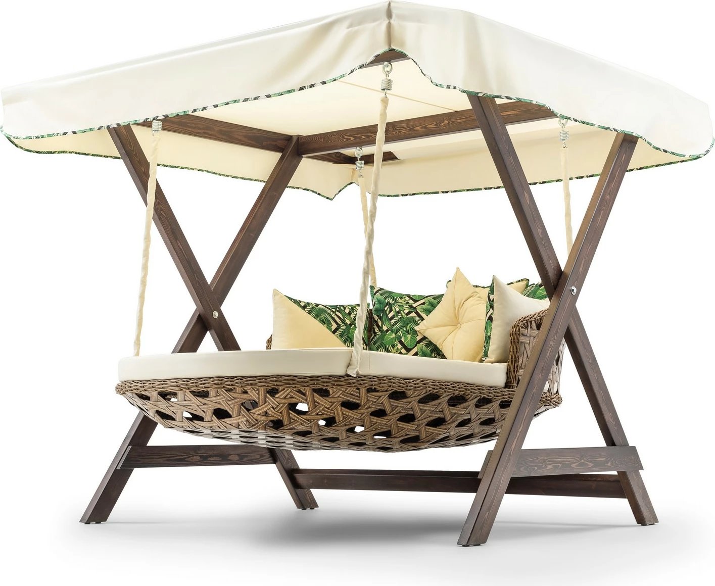 Karrige lëkundëse dyshe për kopsht, ngjyrë krem, Skye Decor Dominic