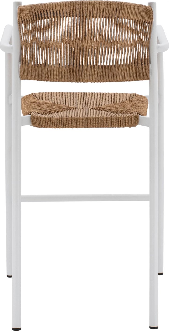 Karrige për bar alumini e bardhë me litar bezhë FH5785.01 56x59x107 cm