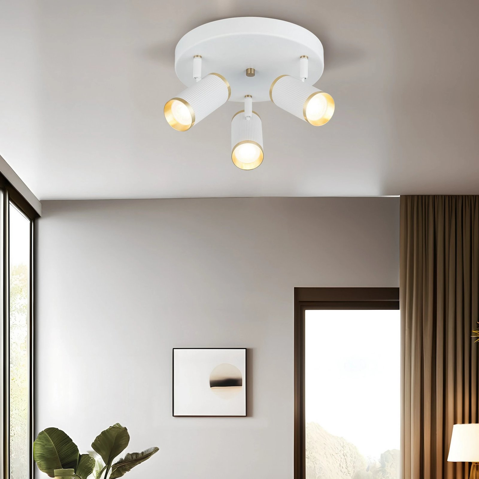 Llambë tavani Opviq, Lume - 71-23, metalike, ngjyrë e bardhë, llak antik