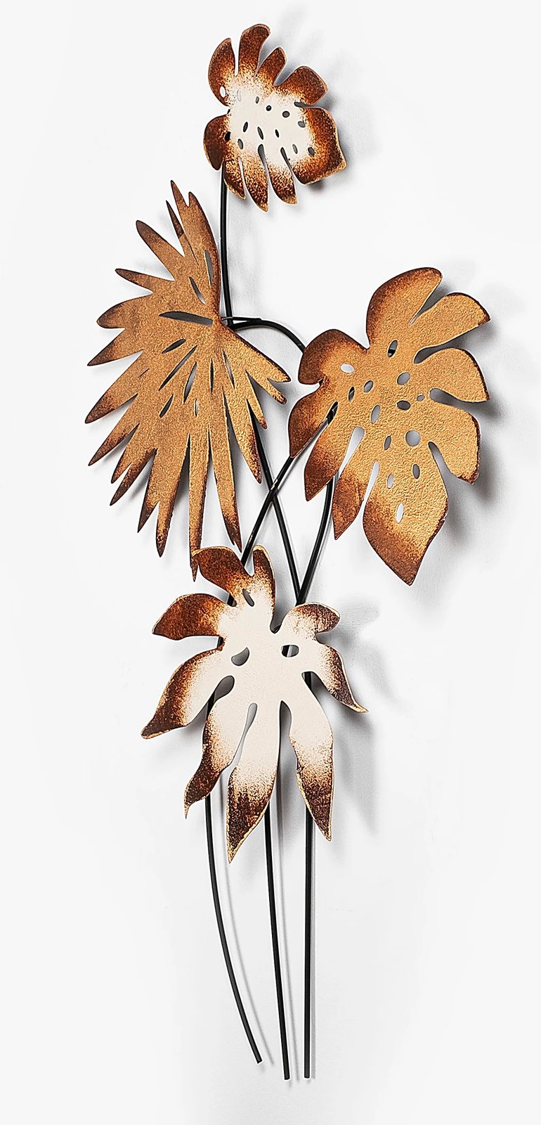 Aksesor dekorativ metalik për mur, Monstera v3, Wallity