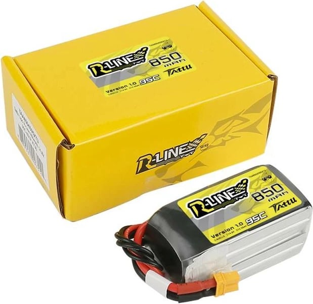 Bateri LiPo Tattu R-Line 850mAh 14.8V 95C 4S1P, për dronë
