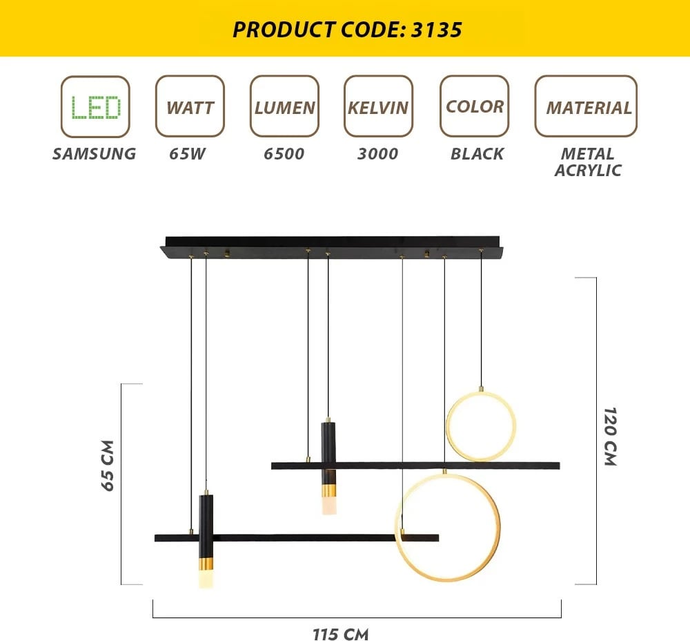 Llambë tavani Opviq, 3135, e zezë dhe e artë