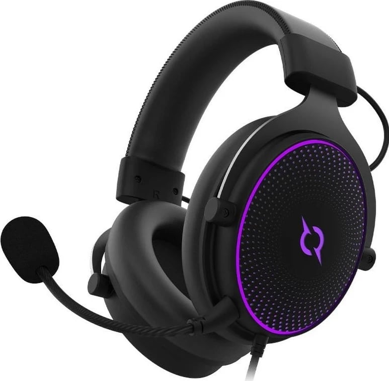 Kufje gaming AQIRYS Carina, 7.1, me mikrofon të ndashëm, ARGB, USB, e zezë