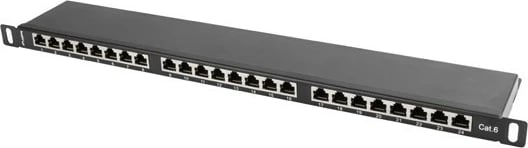 Patch panel Lanberg PPS6-0024-B, 24 porta, Cat 6, 0.5U, i zi