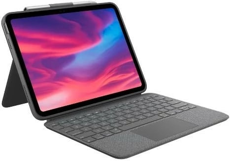 Mbështjellës me tastierë Logitech Combo Touch për iPad 10th Gen, 10.9", Gri