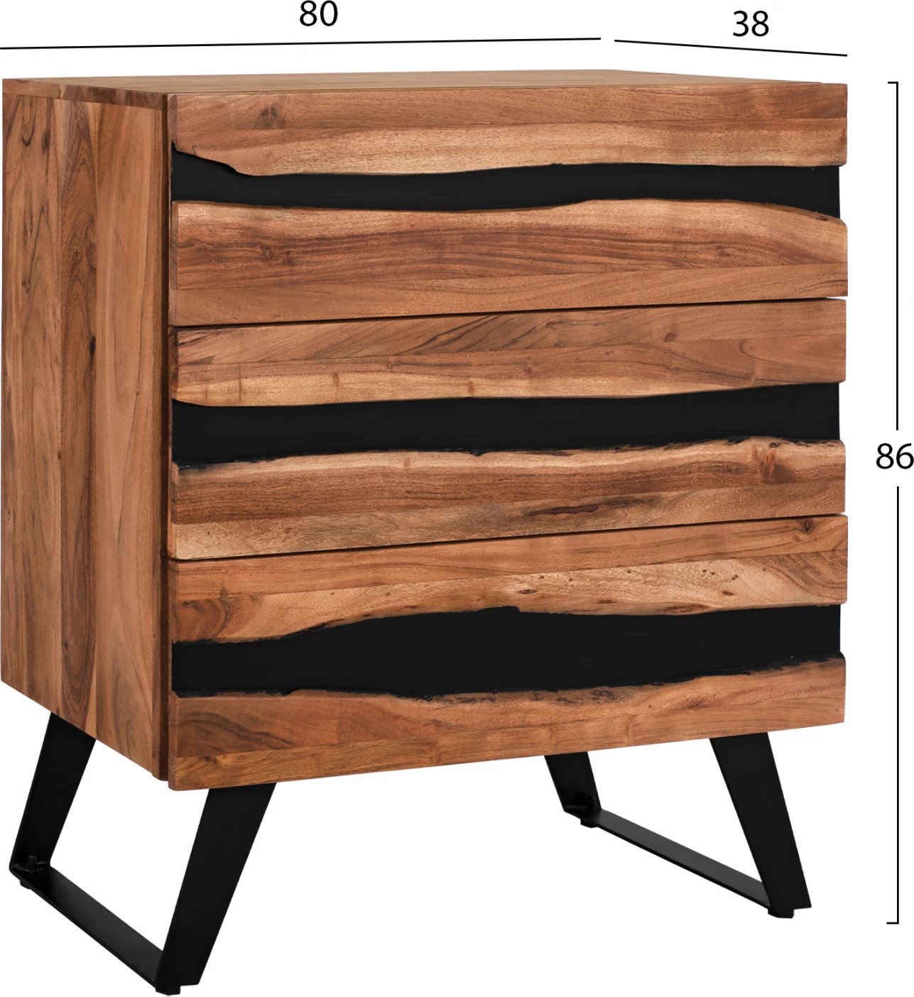 Sirtar Alicia, dru akacie i fortë, 80x38x86 cm