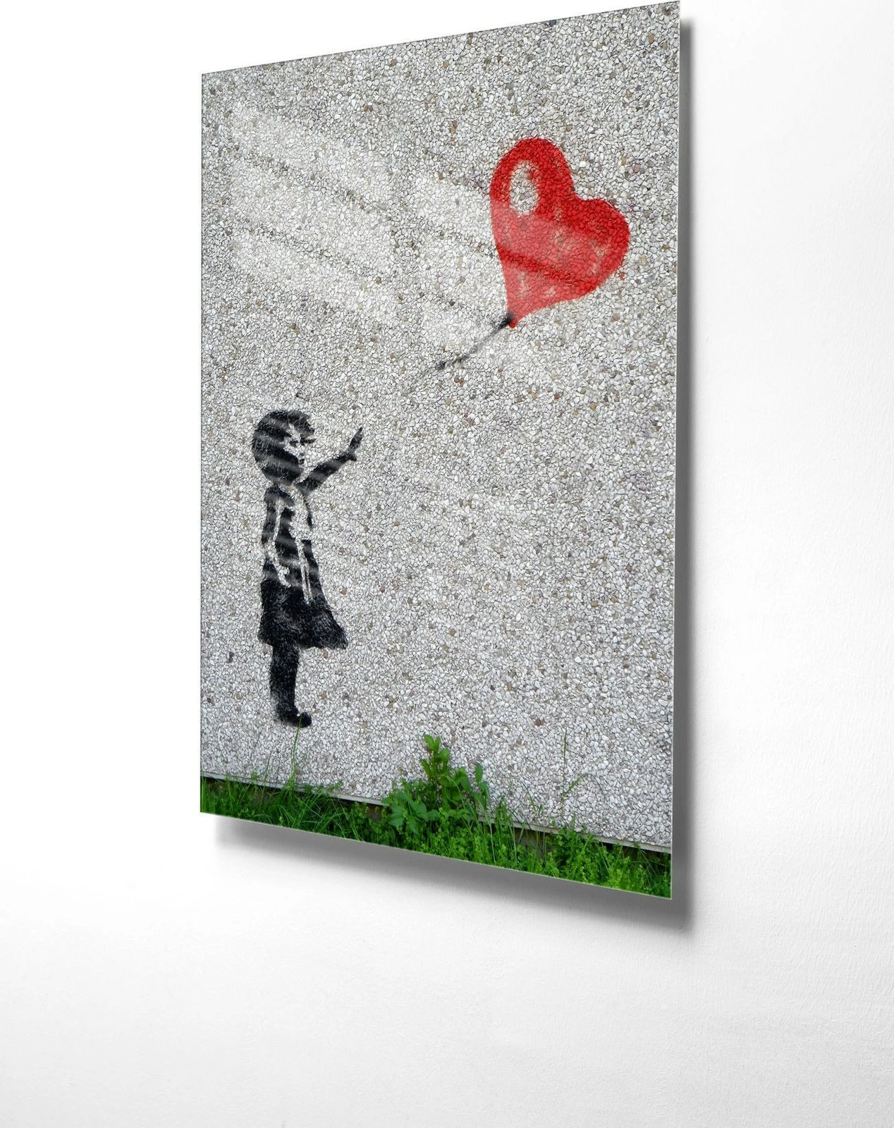 Pikturë dekorative prej xhami të temperuar, Banksy, shumëngjyrëshe, 30x45cm, UV-017