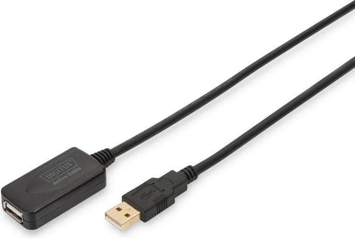 Kabllo zgjatuese USB 2.0 Digitus DA-70130-4, 5m, e zezë