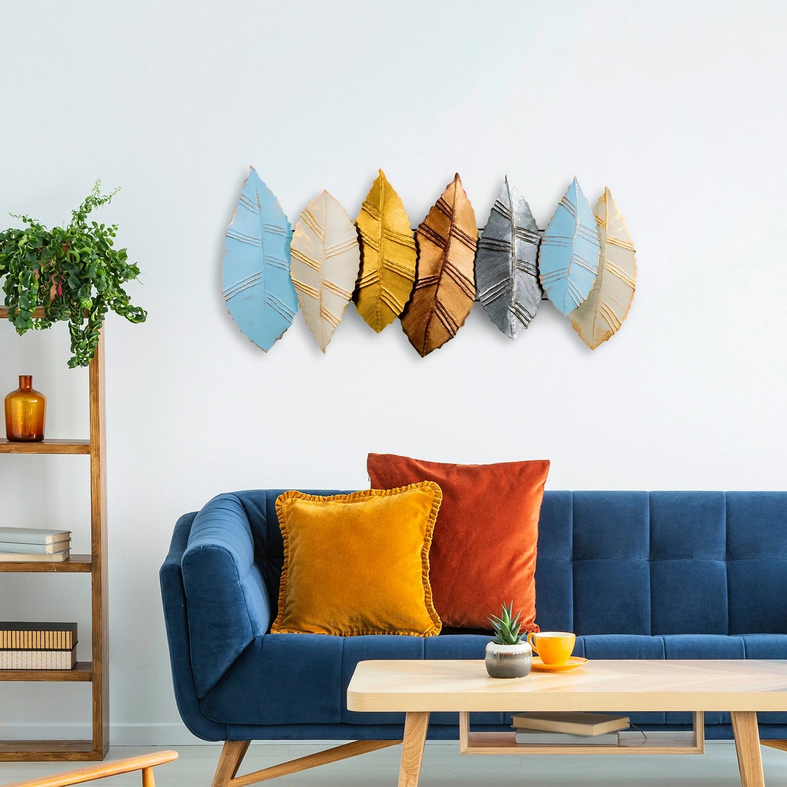 Aksesor dekorativ metalik për mur, Wallity, Hornbeam 4, shumëngjyrësh, 52x114cm