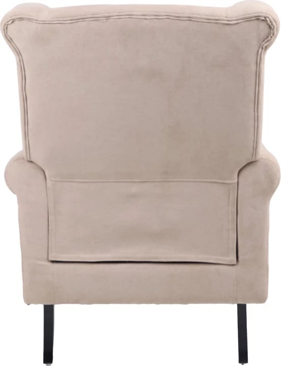 Fotel Piore, material stof, këmbë druri të zi, 77x80x106cm