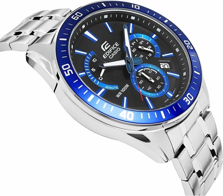 Orë dore për meshkuj Casio Edifice, argjendtë-blu