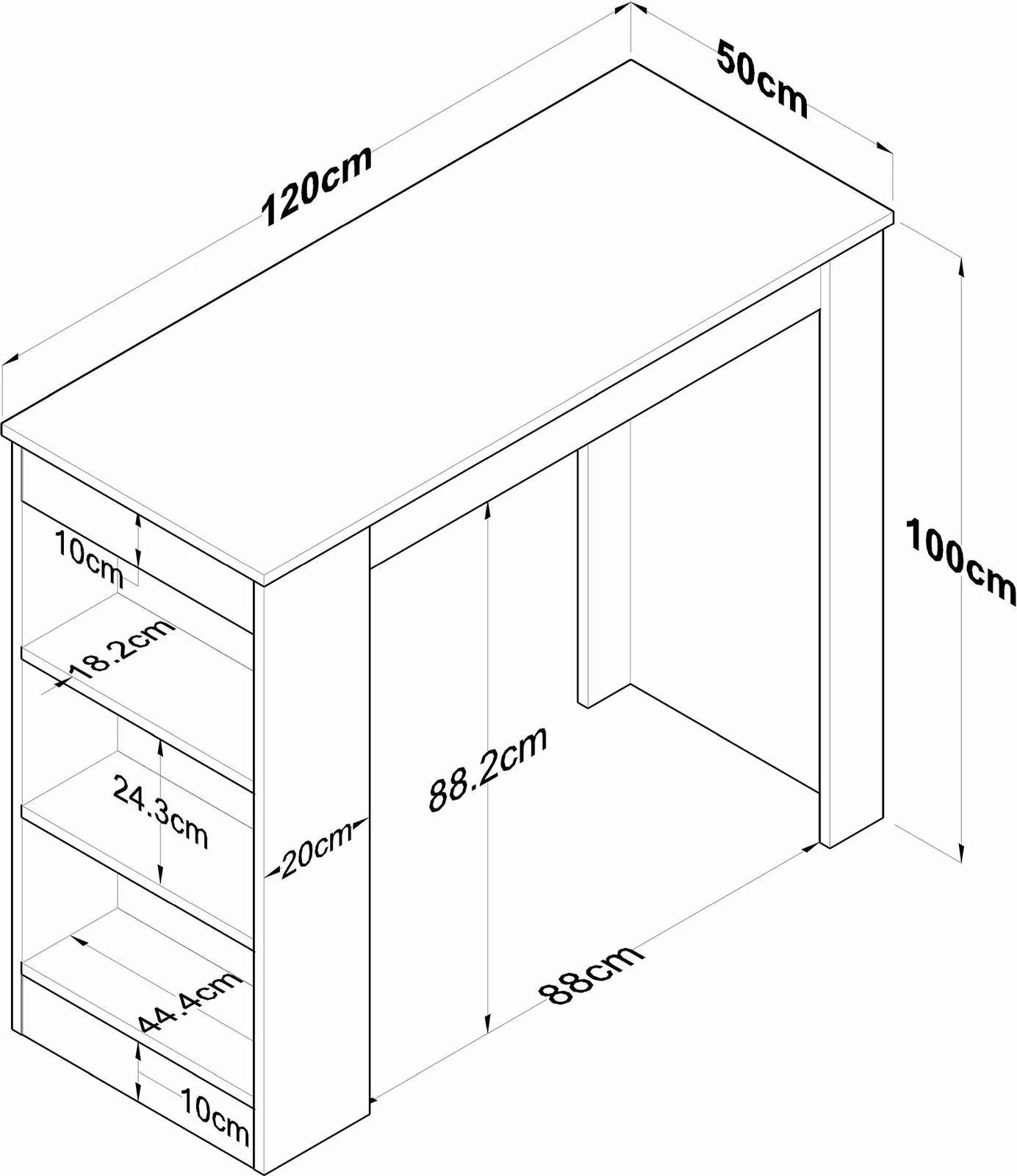 Tavolinë kuzhine skandinave, ngjyrë arre dhe e bardhë, JA103 - 2345
