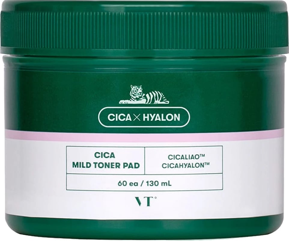 Pad toneri eksfoliues për femra VT Cosmetics Cica Mild Toner Pad, 60 copë