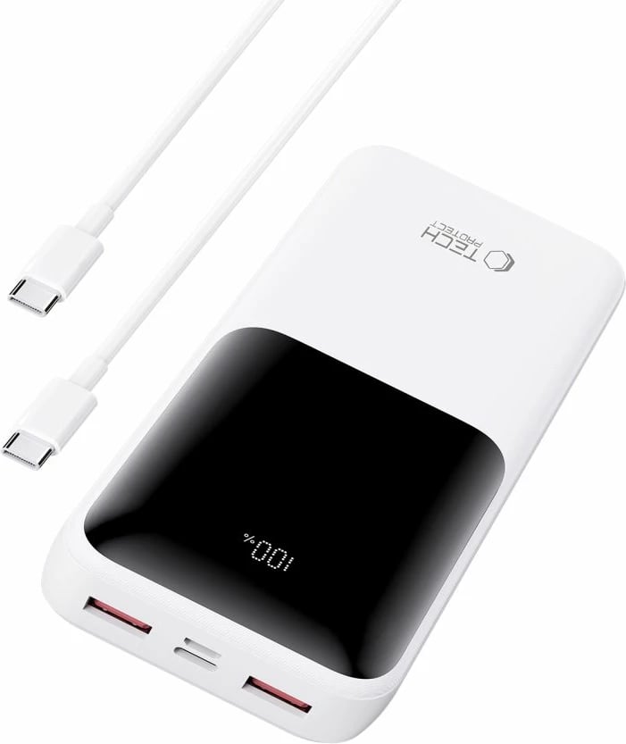Powerbank Tech-Protect PB02 20000mAh 22.5W, Bardhë