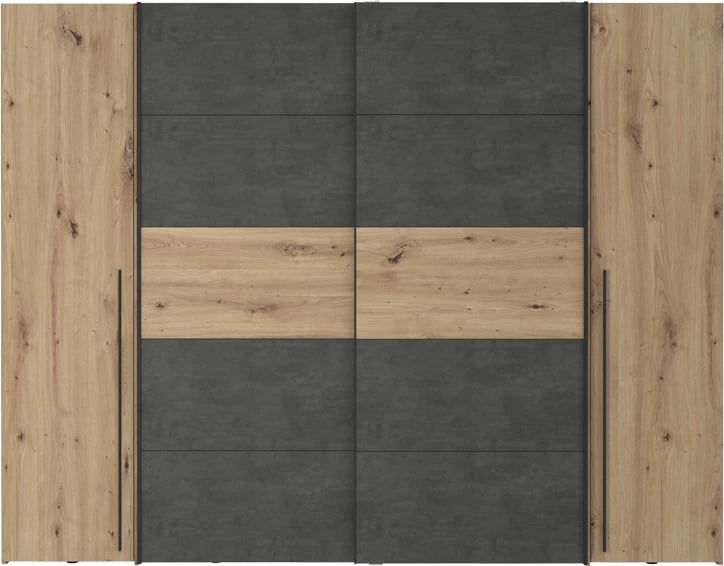 Dollap me 4 dyer Verzo, ngjyrë lisi-antracit, 270.5x61.5x210.5cm