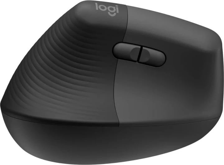 Maus vertikal ergonomik për dorën e majtë, Logitech, Lift (910-006474), wireless Bluetooth, butona anësorë, seri MX, grafit