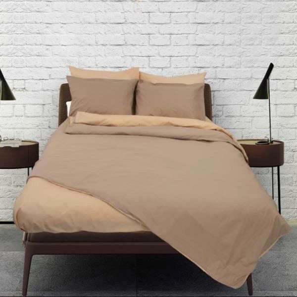 Set çarçafësh teke NEXT RAINBOW Smoke-Beige, 50% pambuk, 160x250cm