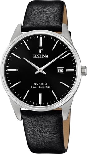Orë dore FESTINA F20512/4 për meshkuj, e zezë