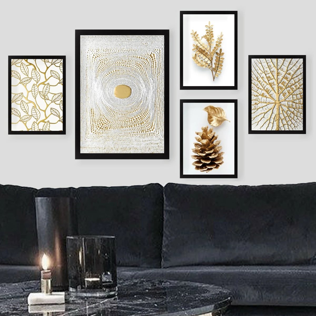 Pikturë dekorative me kornizë, 5 pjesë, Wallity, SET_131