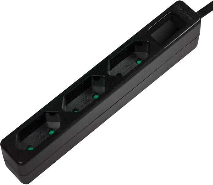Kabllo vazhduese Logilink, 3 priza, 1.5 m, e zezë