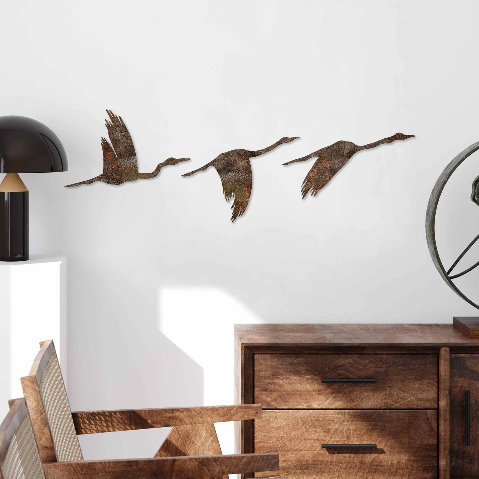 Aksesor dekorativ metalik për mur, zogj të ndryshkur, Wallity Aksesor dekorativ metalik për mur, zogj të ndryshkur, Wallity