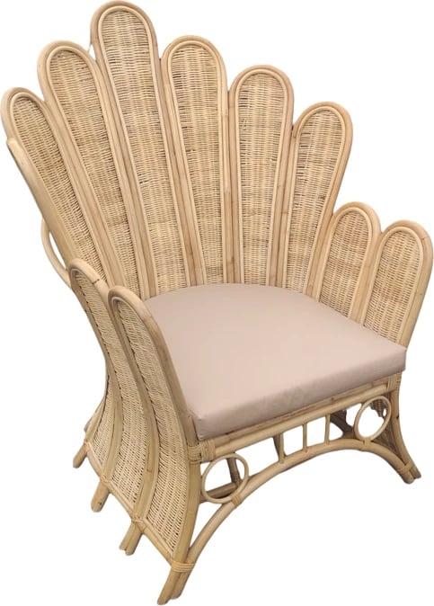 Fotelja Fragia Inart me jastëk bezhë, ratan natyral, 103x90x120 cm