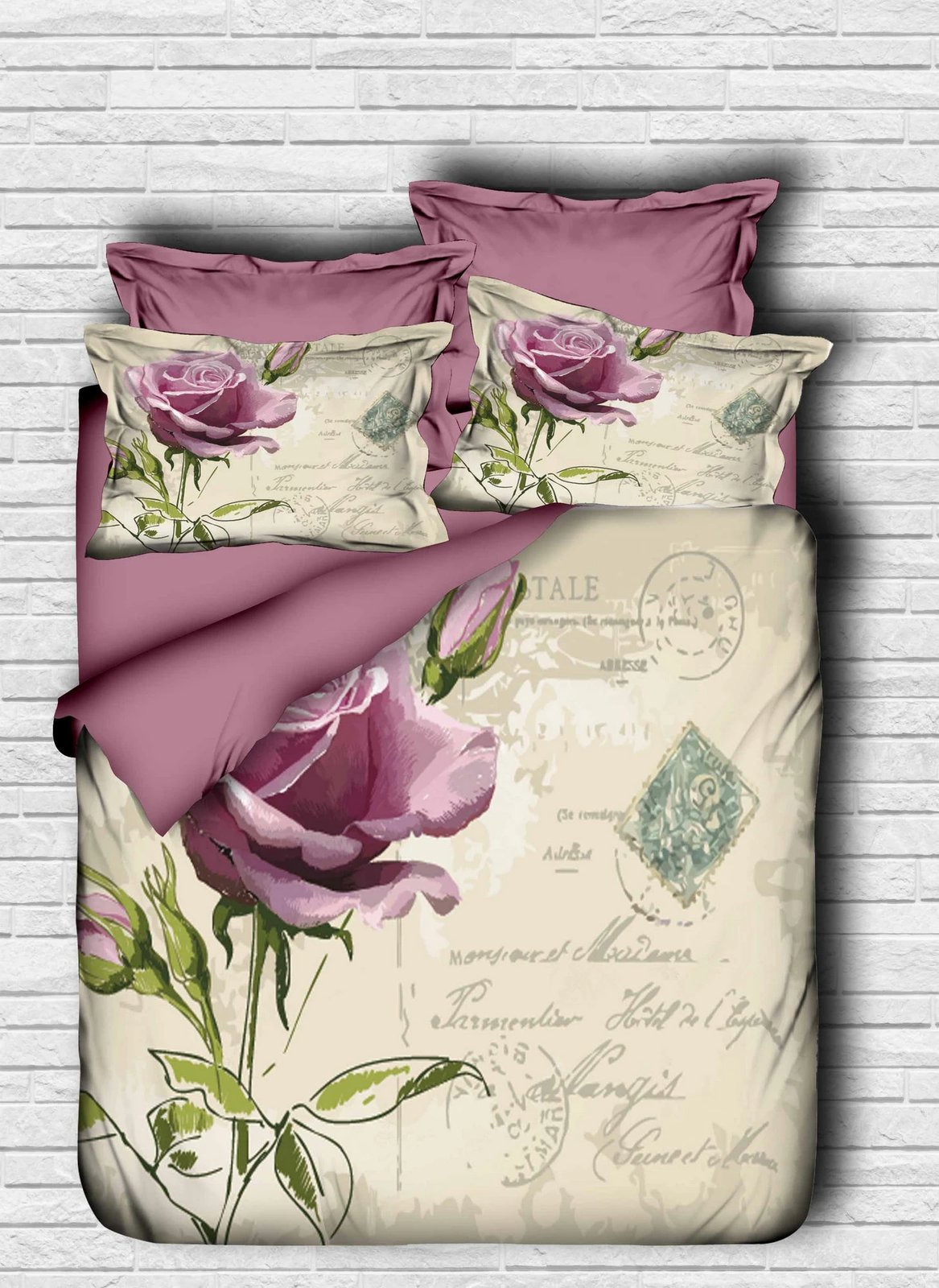 Set mbulesë për jorgan king size, L'essentiel, ngjyrë lejla, e bardhë, e gjelbër, 3 copë, 250x200 cm