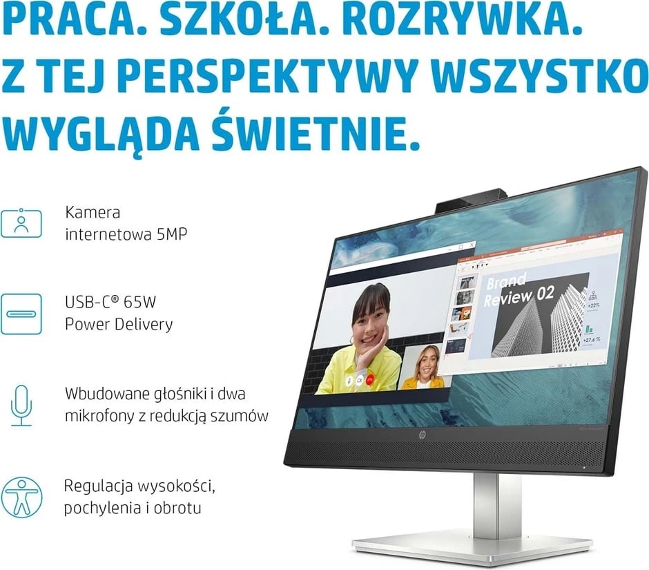 Monitor HP E24m G4 FHD USB-C për konferenca, 23.8", Argjendtë