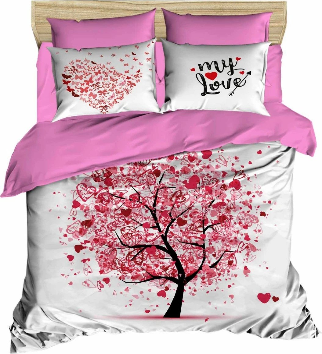 Set mbulesash për jorgan king, ngjyrë e bardhë, rozë, e kuqe, L'essentiel, 185