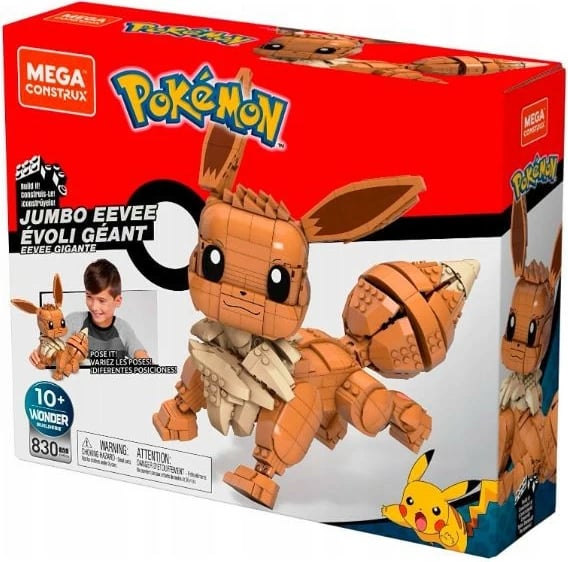 Set blloqe Mega Bloks Pokemon Eevee i madh, 830 pjesë