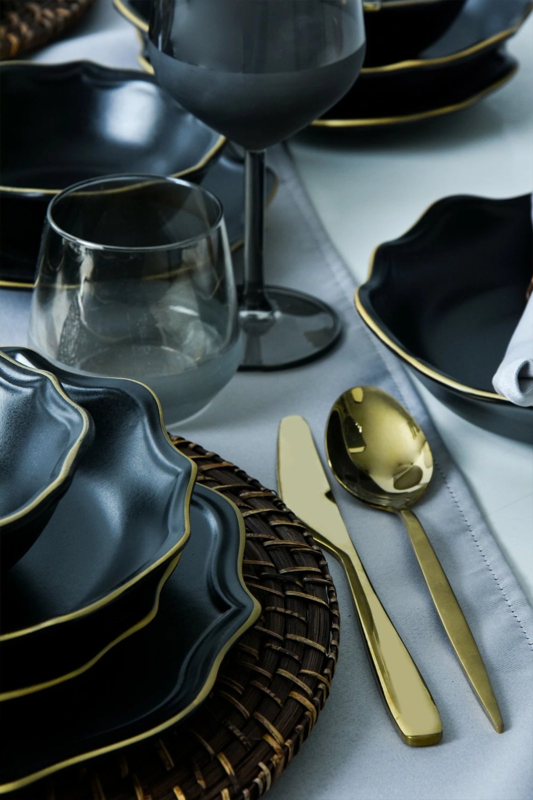 Set enësh darke qeramike (24 copë), Hermia Concept, ngjyrë e zezë mat, X0001517400000000000000000