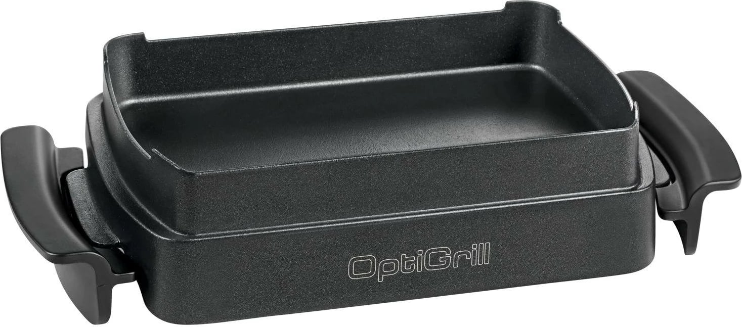 Aksesor pjekjeje, Tefal XA725870, për OptiGrill Elite/OptiGrill+, tavë jo-ngjitëse me doreza rezistente nxehtësisë, e larë në pjatalarëse, e zezë