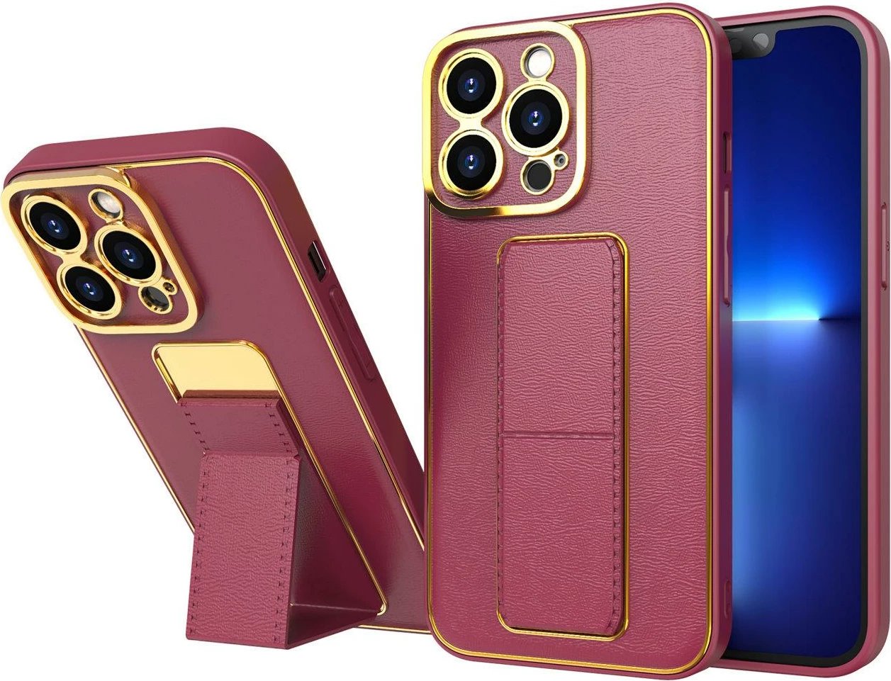 Mbështjellës Hurtel Kickstand për Samsung Galaxy A12 5G, silikon, i kuq