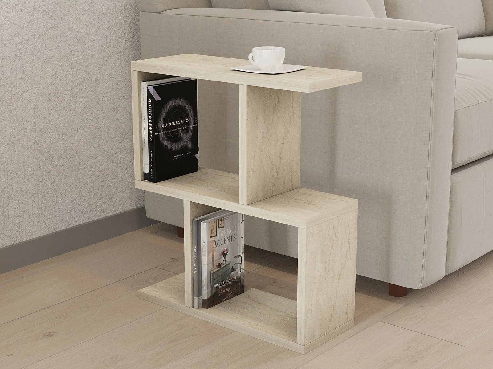 Tavolinë anësore Hanah Home, Zet - Travertin