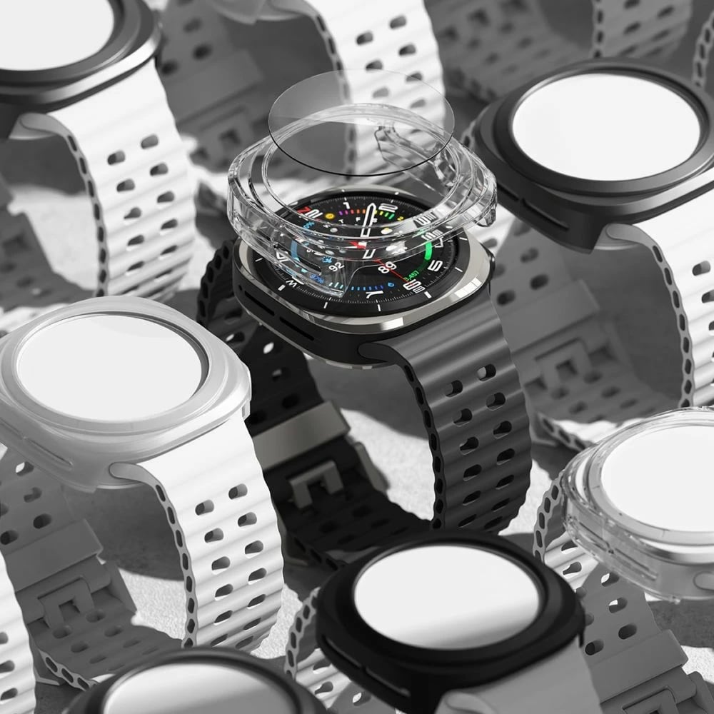 Mbështjellës + xham i temperuar Ringke për Samsung Galaxy Watch Ultra 47mm, Zi, set Mbështjellës + xham i temperuar Ringke për Samsung Galaxy Watch Ultra 47mm, Zi, set