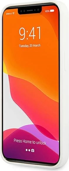 Mbështjellës Guess GUHCP13SLS4GGWH për iPhone 13 mini 5.4", silikon, bardhë