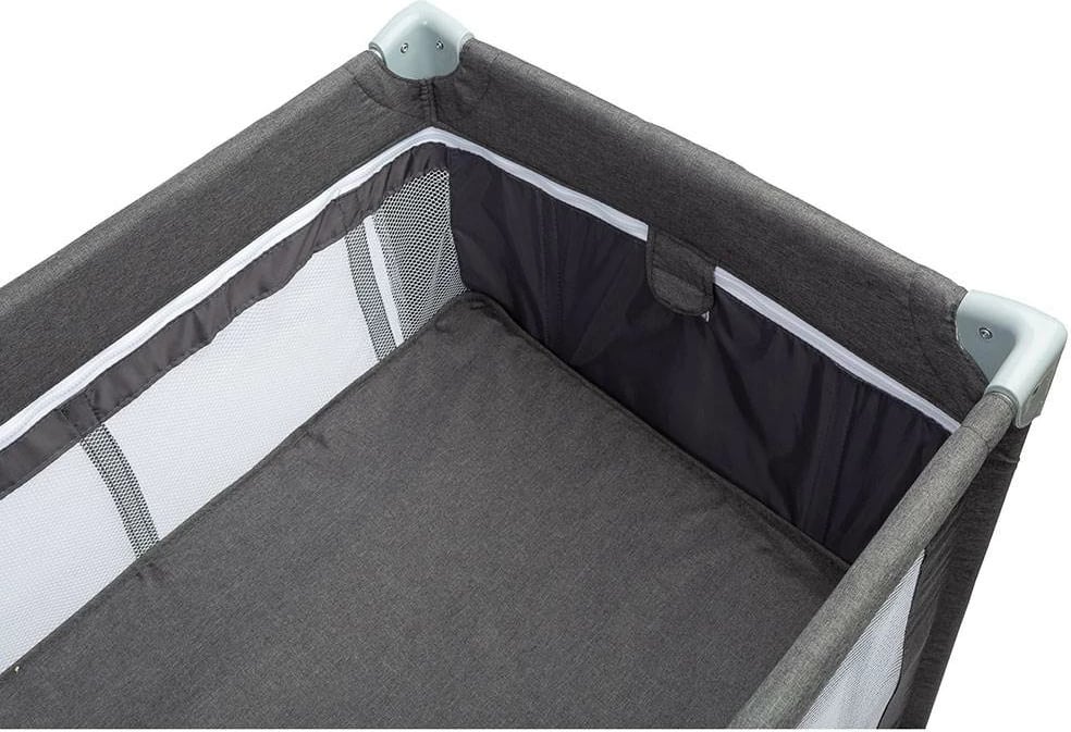 krevat udhëtimi, CARETERO, Basic Plus, 120x60 cm, me nivele dysheku dhe rrota, gri grafit