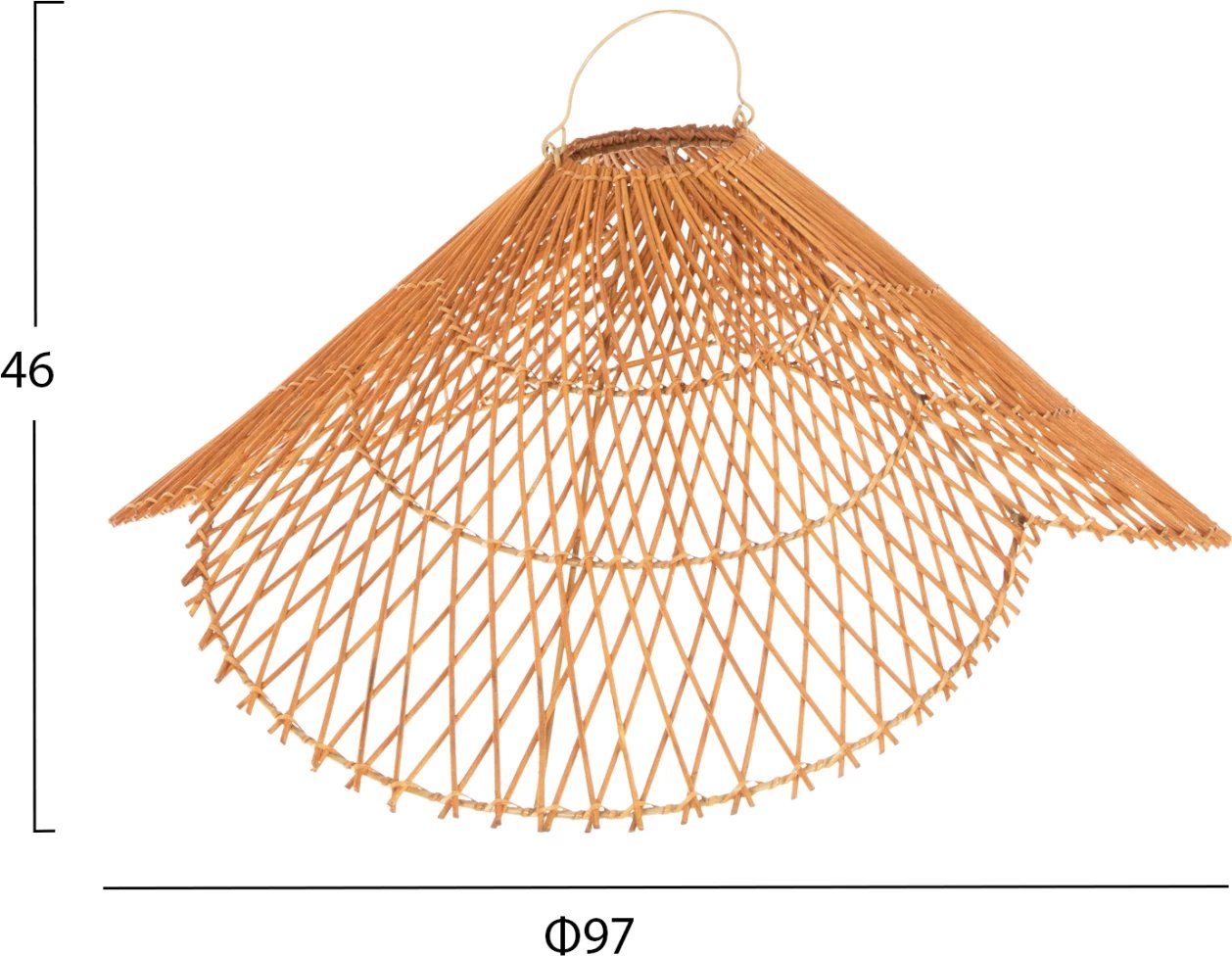 Llambë tavanore varëse, rattan natyral, ngjyrë bezhë rëre, FH7880.02, Φ97x46H cm