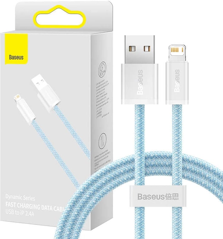 Kabllo USB në Lightning Baseus Dynamic CALD000403, 1m, Blu Kabllo USB në Lightning Baseus Dynamic CALD000403, 1m, Blu