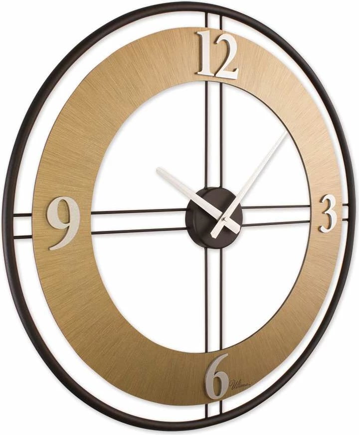 Orë muri dekorative prej metali Wallity, ngjyrë ari dhe e zezë