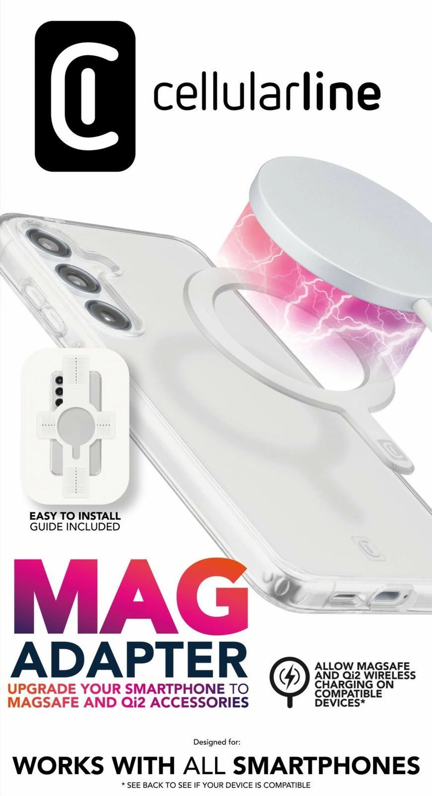 Unazë magnetike Cellular Line, universal, e bardhë