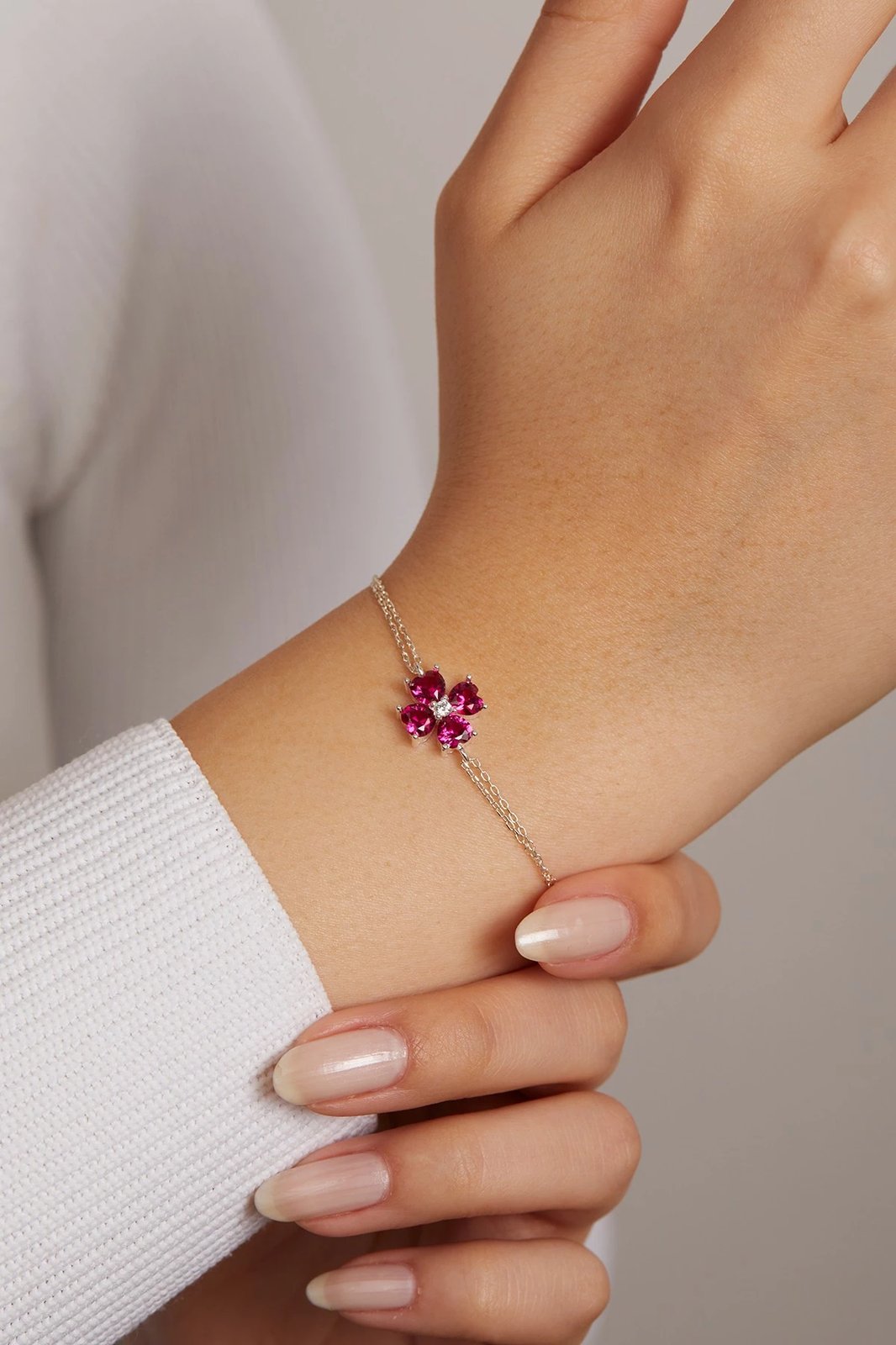 Byzylyk argjendi Elika, ngjyrë rozë, ELKAB92212