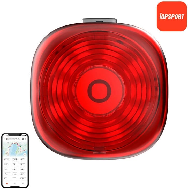 Dritë e pasme biçiklete iGPSPORT TL30 smart, 50 lm, e kuqe