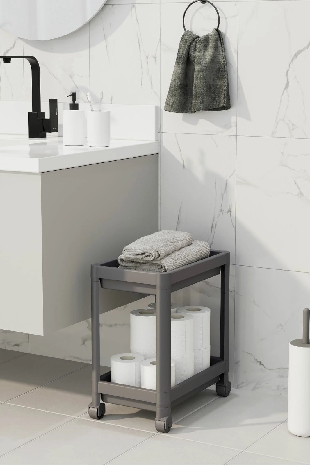 Raft plastik shumëpërdorimësh, ngjyrë gri, Aberto Design, TKRLKKT-2K-2, 23x36x40cm