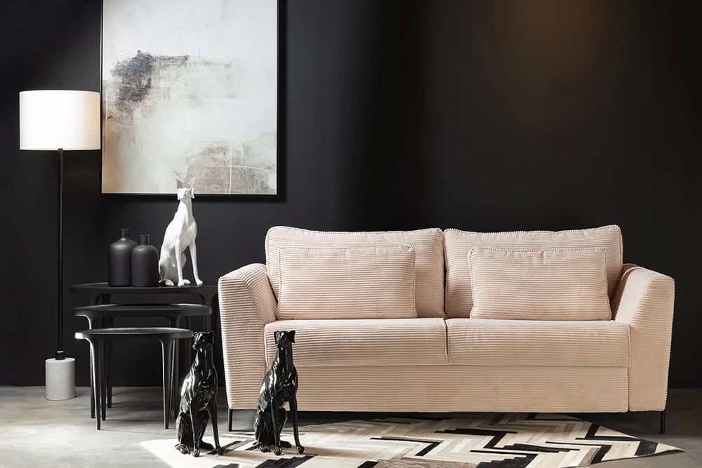 Krevat-sofë COCOON, 3 vende, bezhë Lincoln 03, 208x94x92